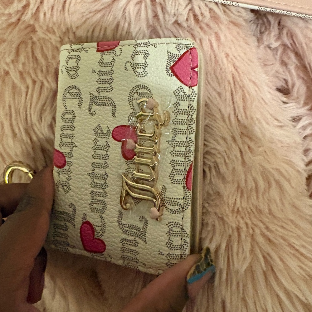 Juicy Couture Beige and Pink Heart Wallet